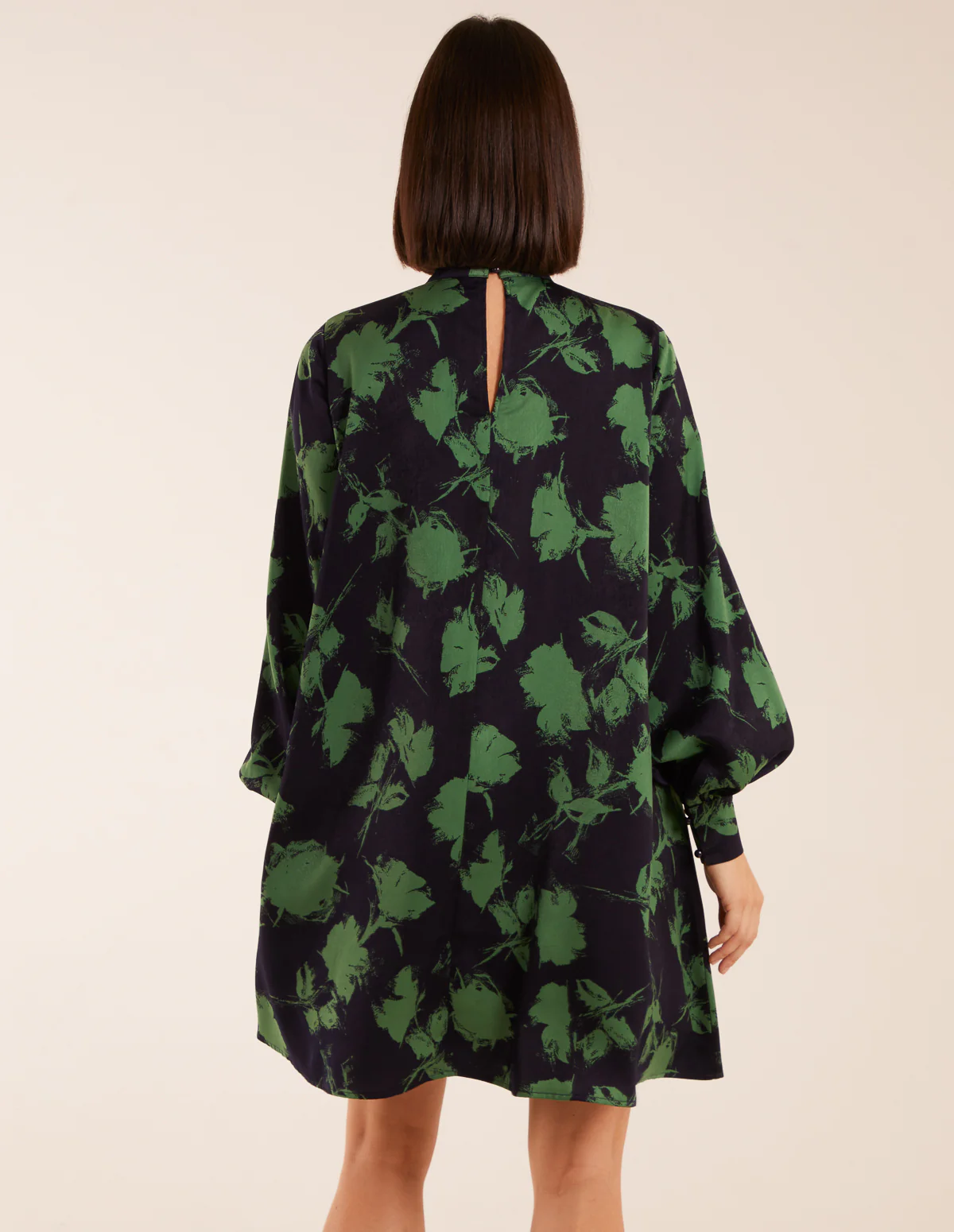 Abstract High Neck Keyhole Shift Dress - Image 4