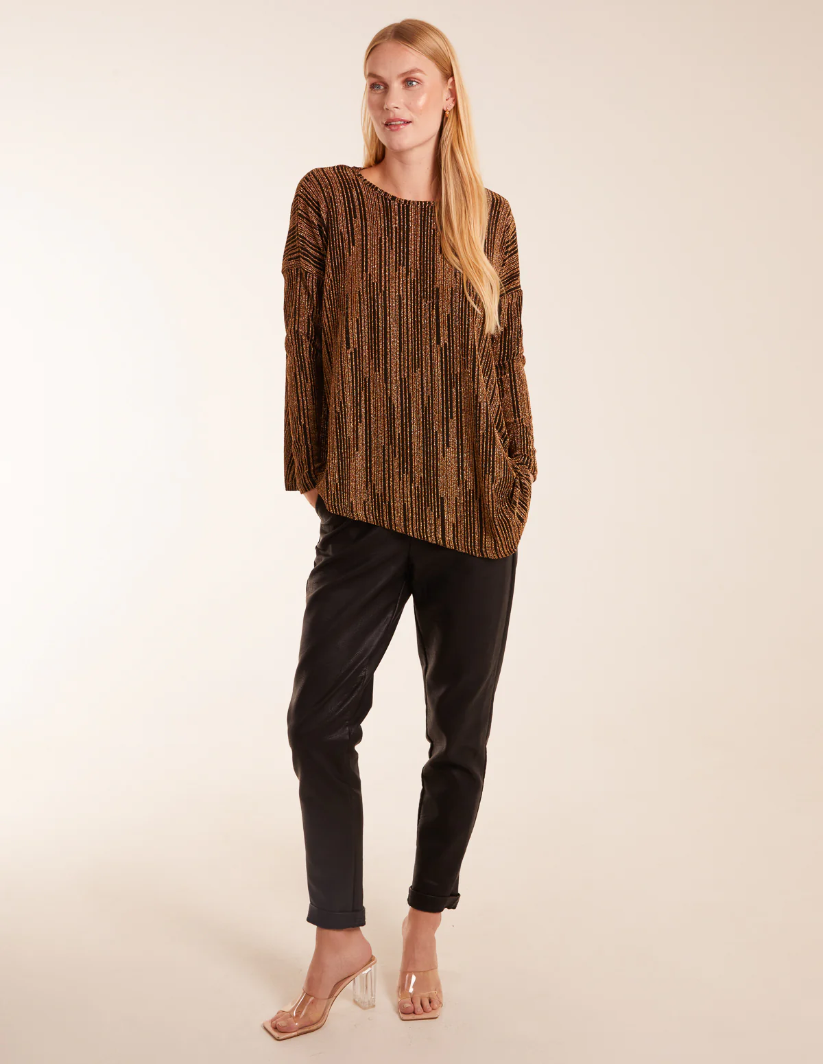 Asymmetric Batwing Lurex Top - Image 2