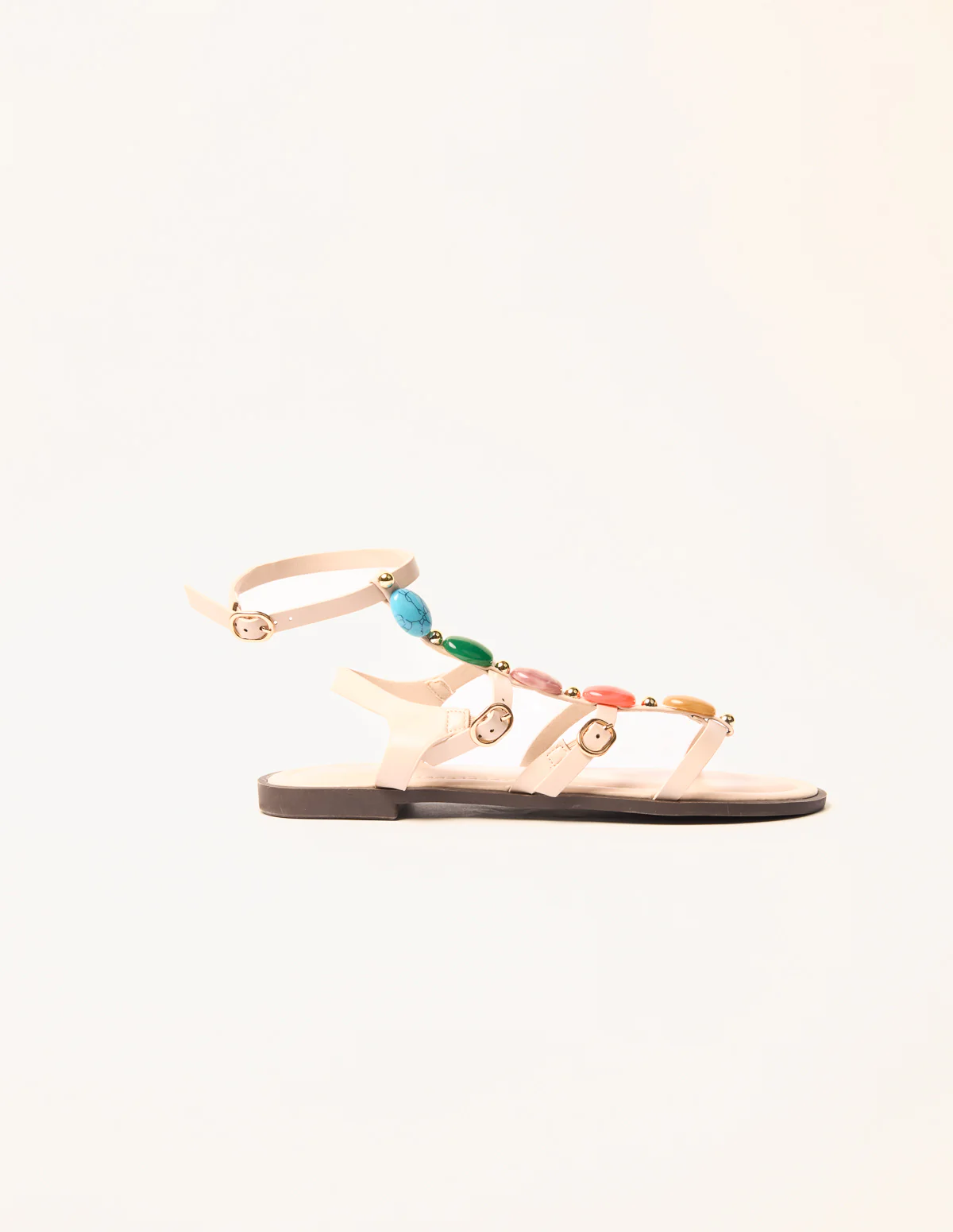 Beaded Gladiator Flat Sandals - Image 4