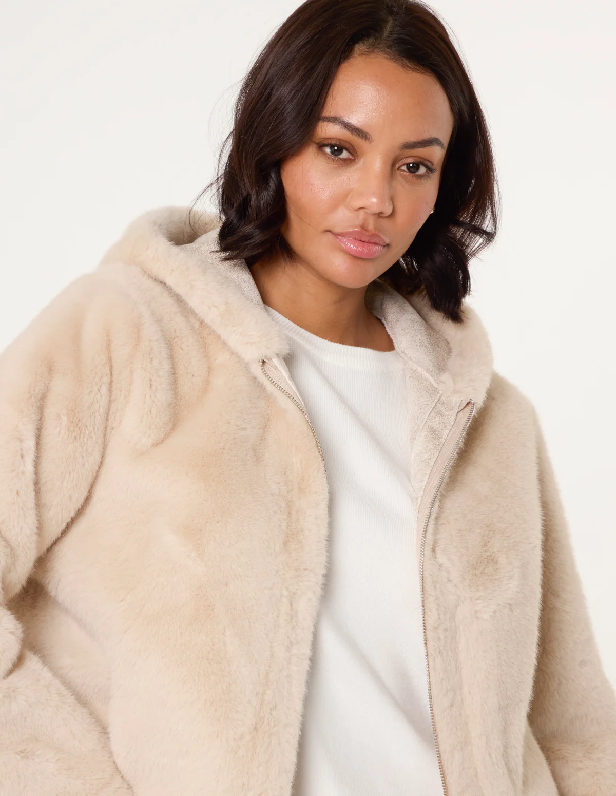 Faux Fur Hooded Jacket - Image 3