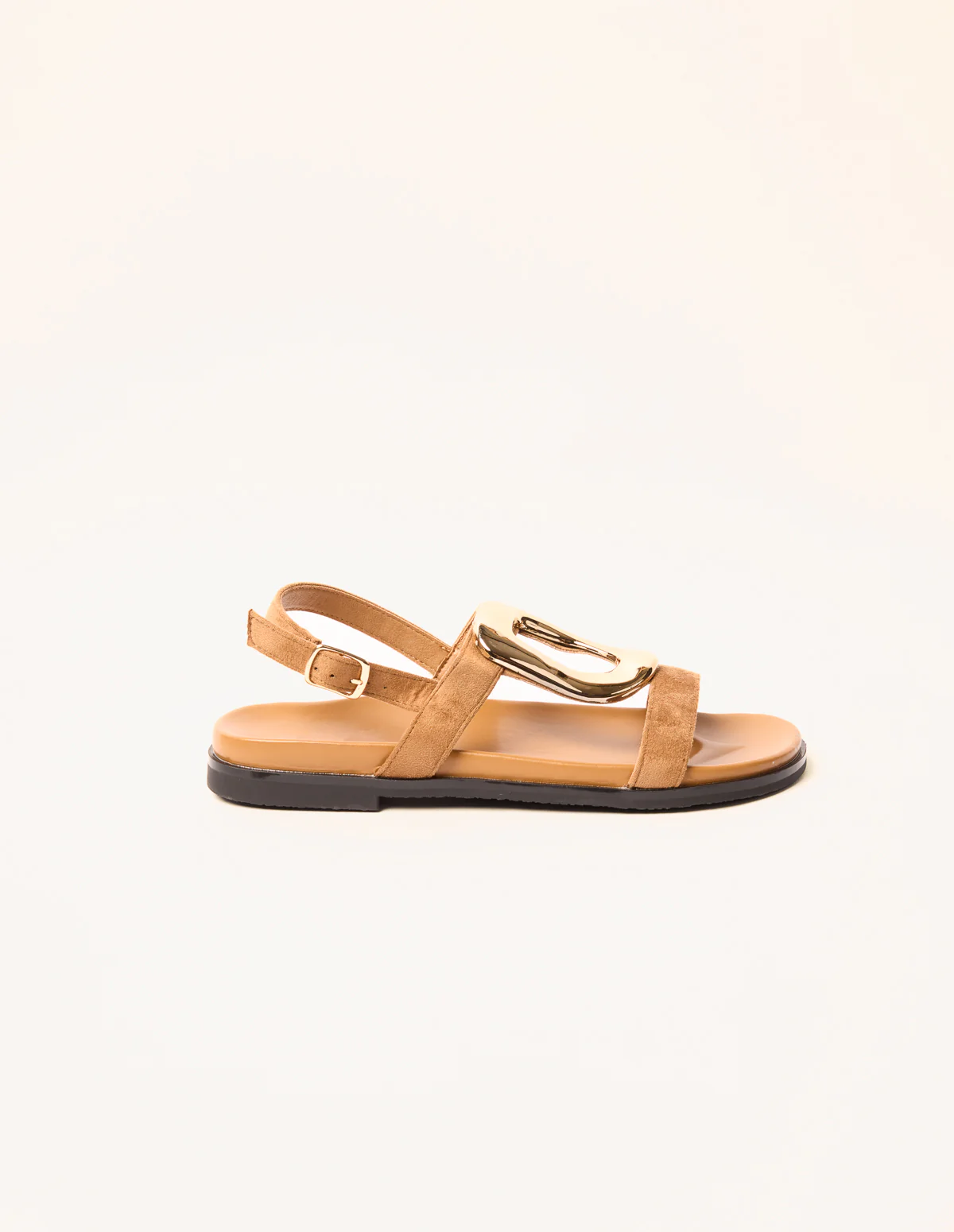 Gold Buckle Flat Sandals - Image 3