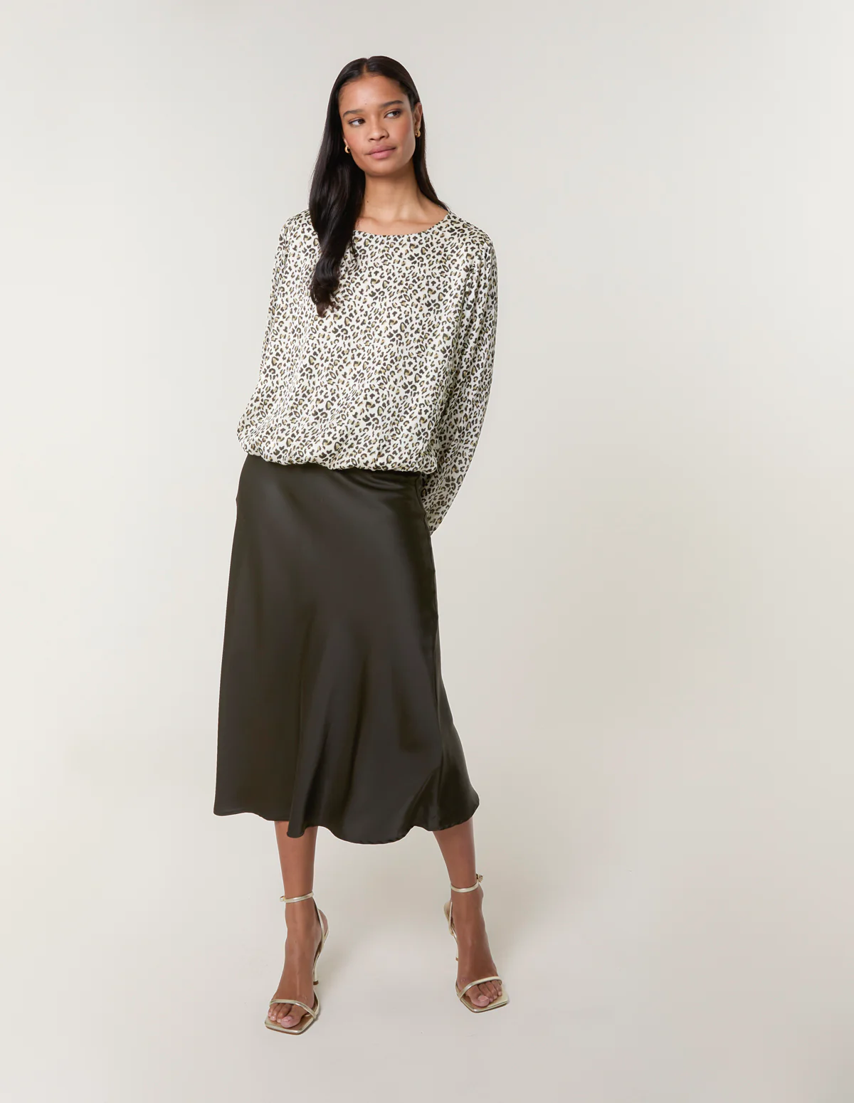 Leopard Print Elasticated Hem Blouse - Image 2