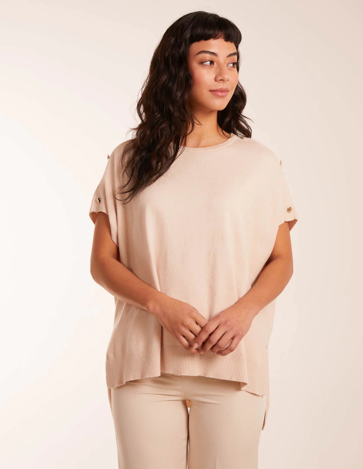 Oversized Button Shoulder Top - Image 4