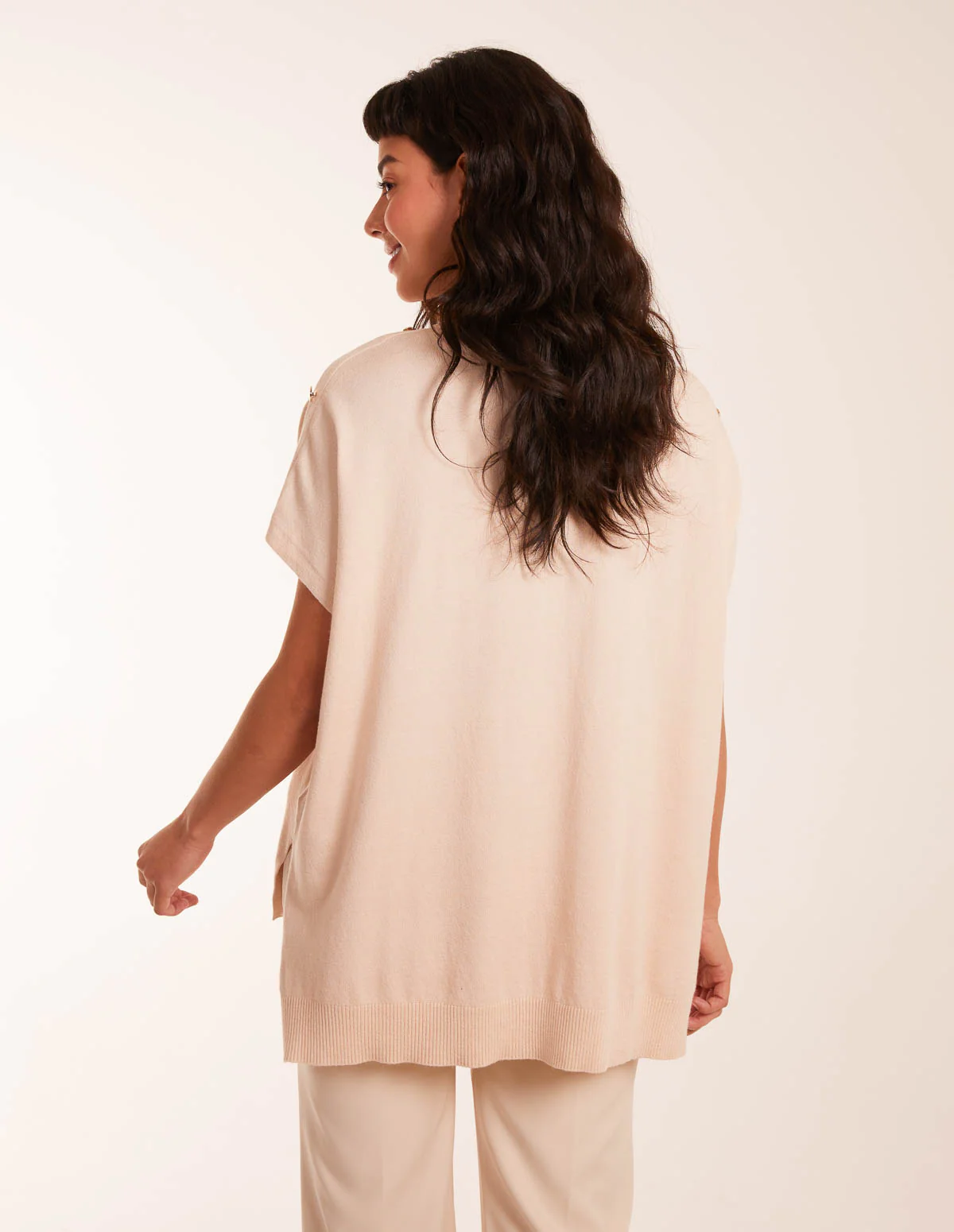 Oversized Button Shoulder Top - Image 5
