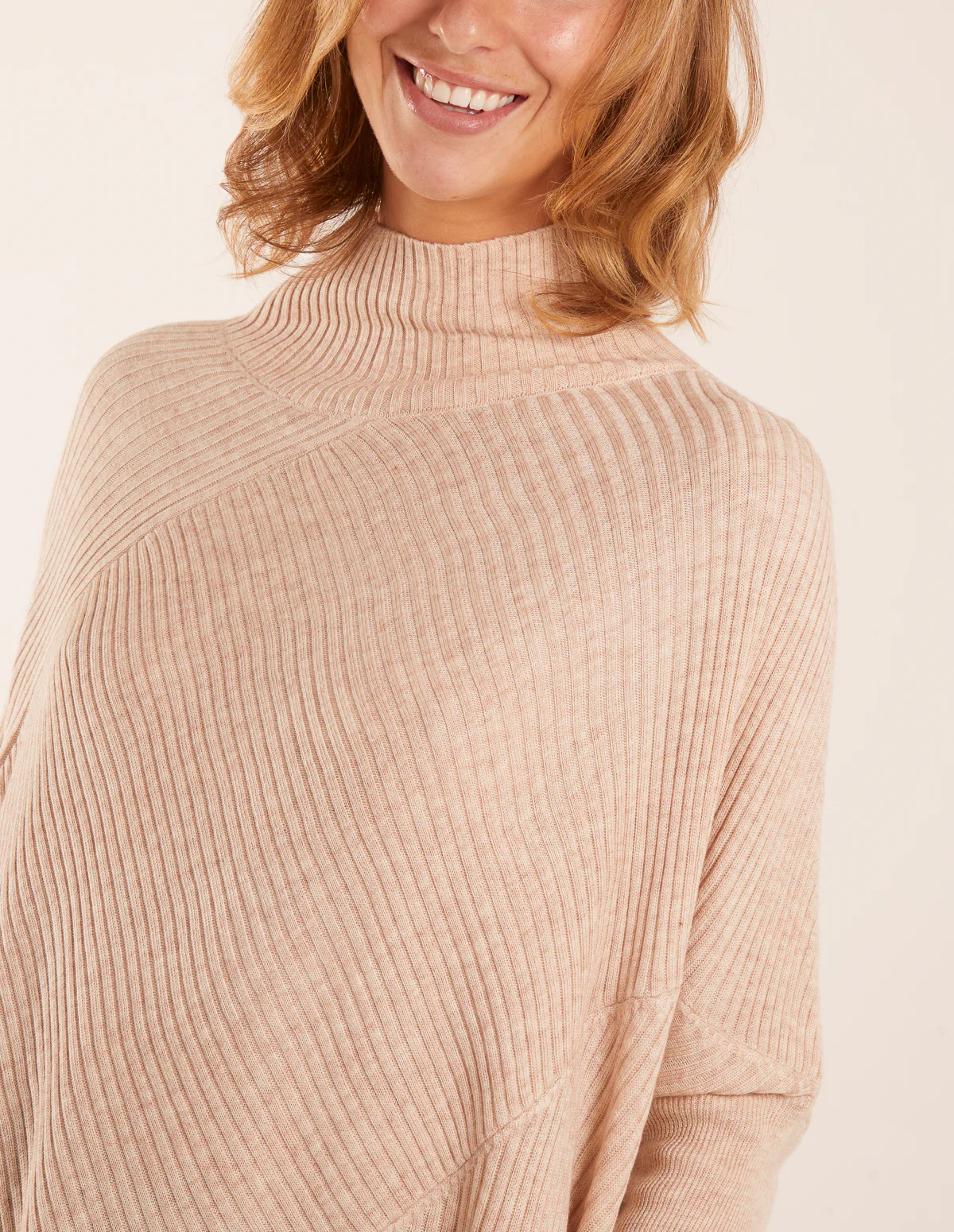 Ribbed Cross Over High Neck Jumper - Image 3