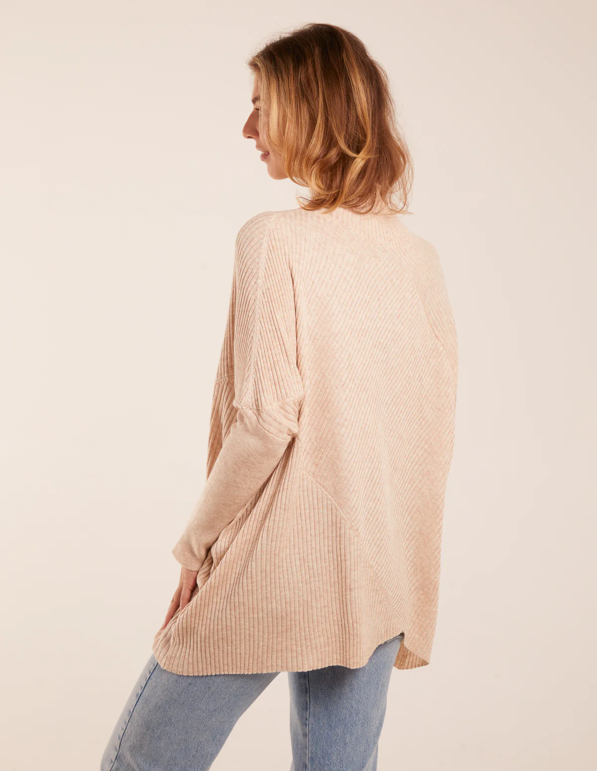 Ribbed Cross Over High Neck Jumper - Image 4