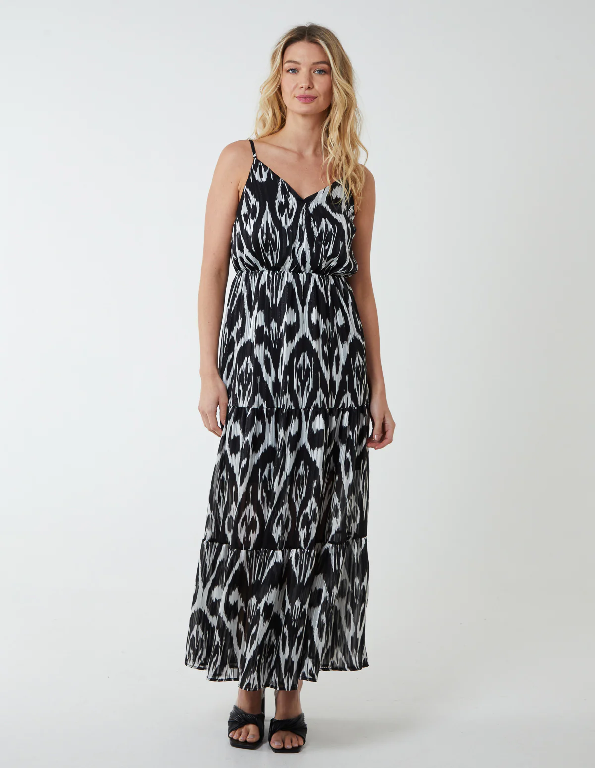 Brushed Print Wrap Dress - Image 3