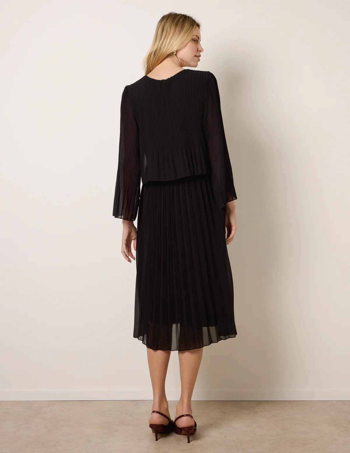 Chiffon Pleated Dress - Image 4