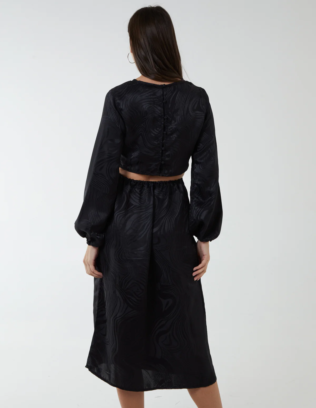 Crew Neck Cut Out Midi Dress - Image 4