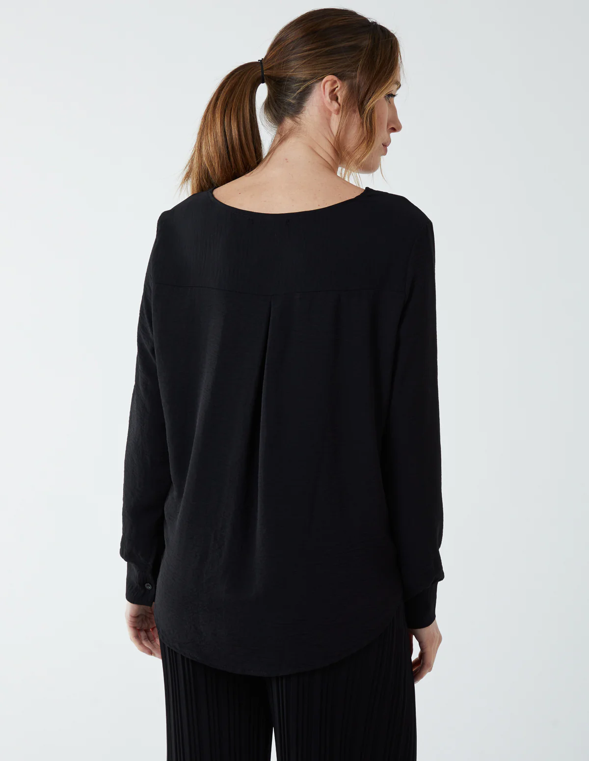 Crossover Woven Plain Blouse - Image 4