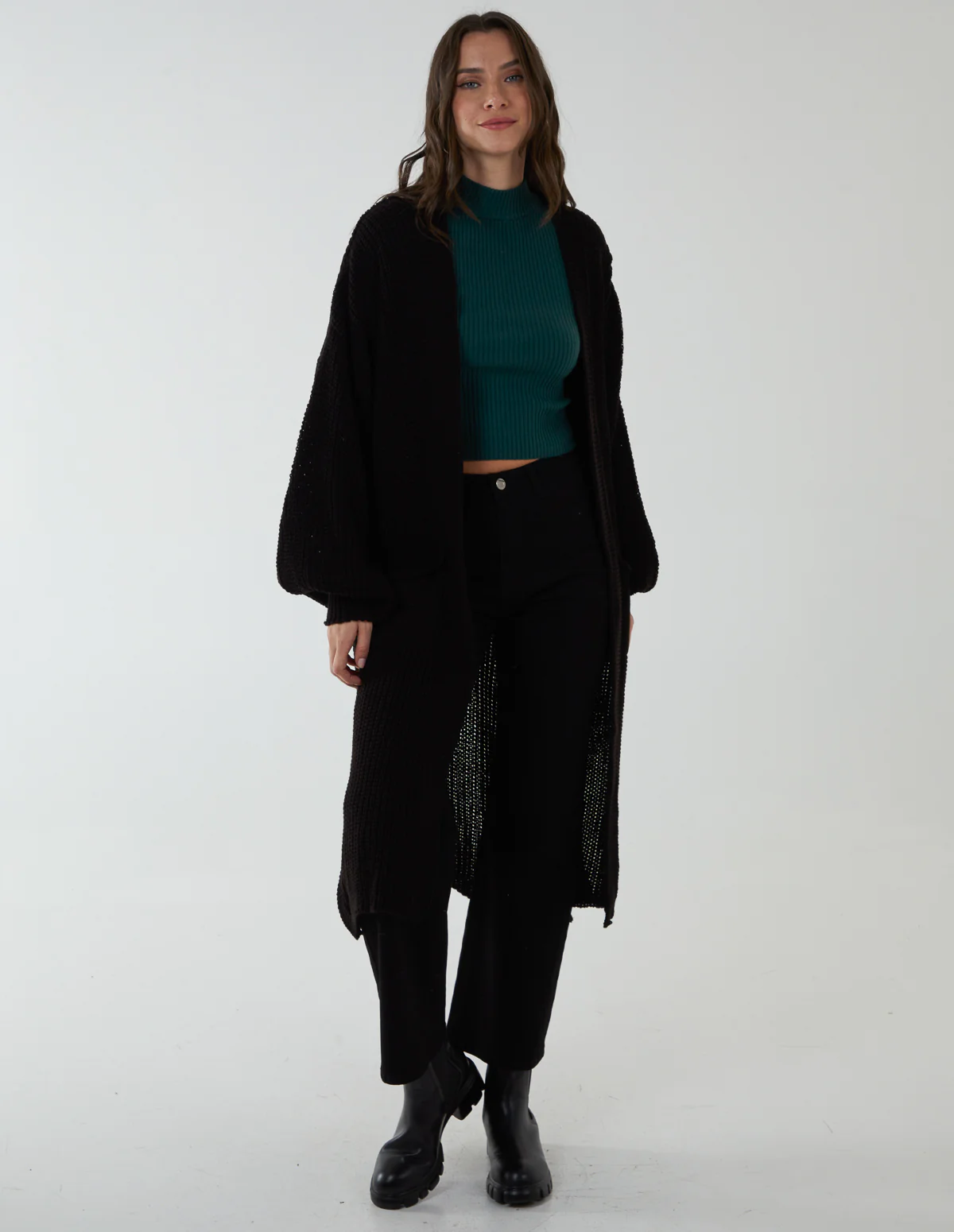 Edge To Edge Knitted Long Cardigan - Image 3