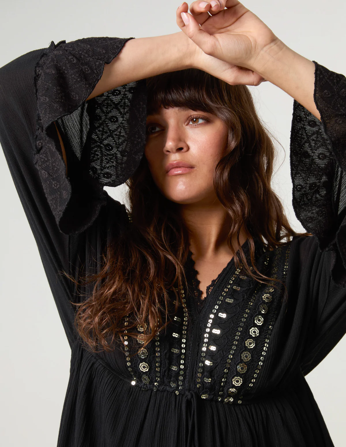 Embellished Kimono Sleeve Mini Dress - Image 4