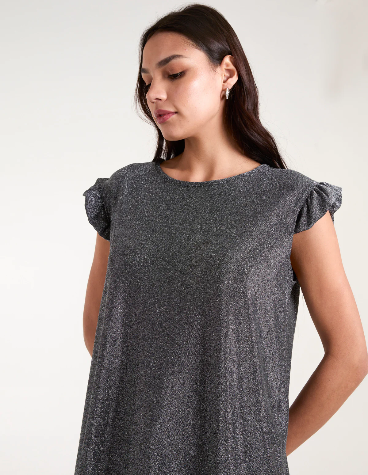 Frill Sleeve Metallic Top - Image 3