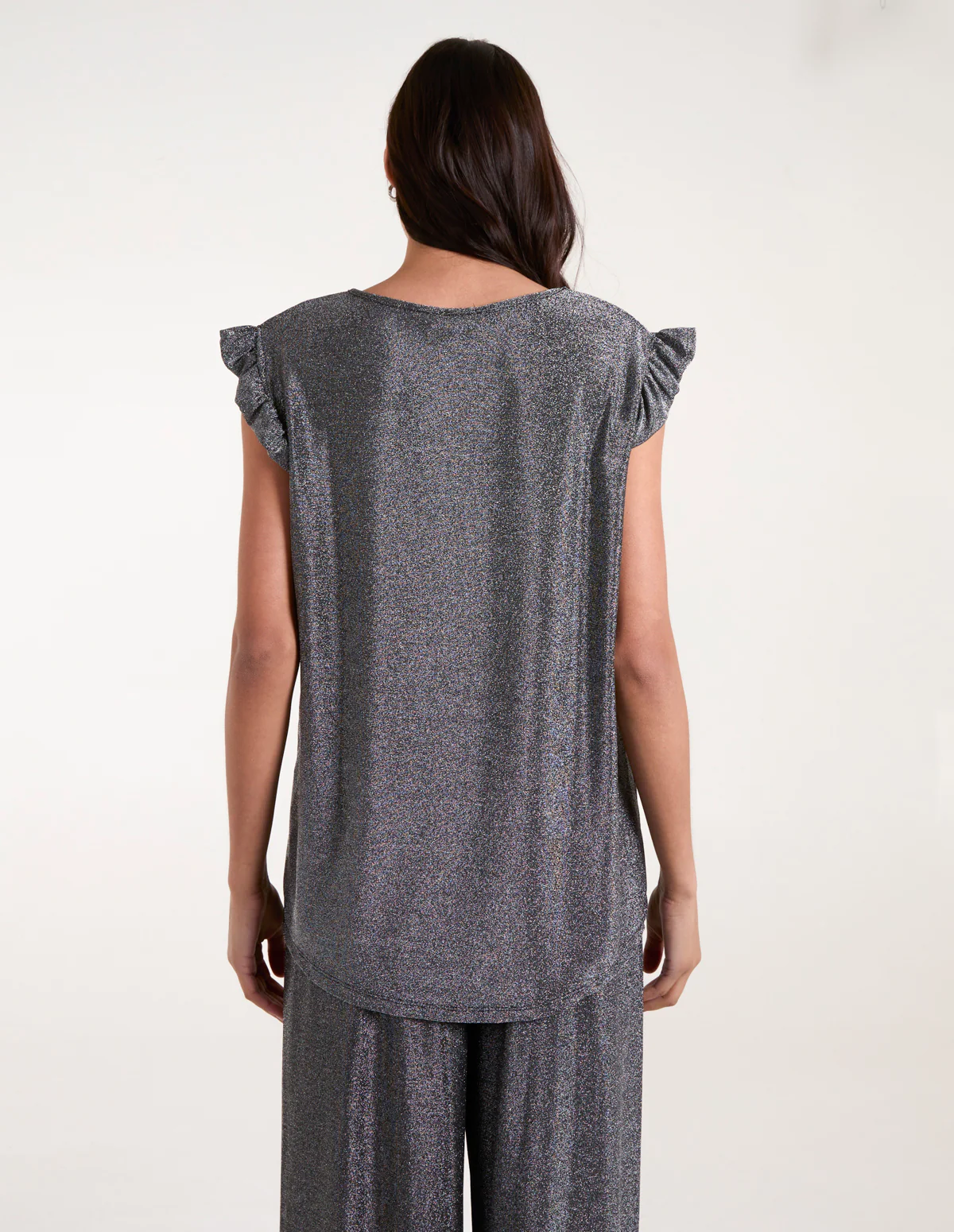 Frill Sleeve Metallic Top - Image 4