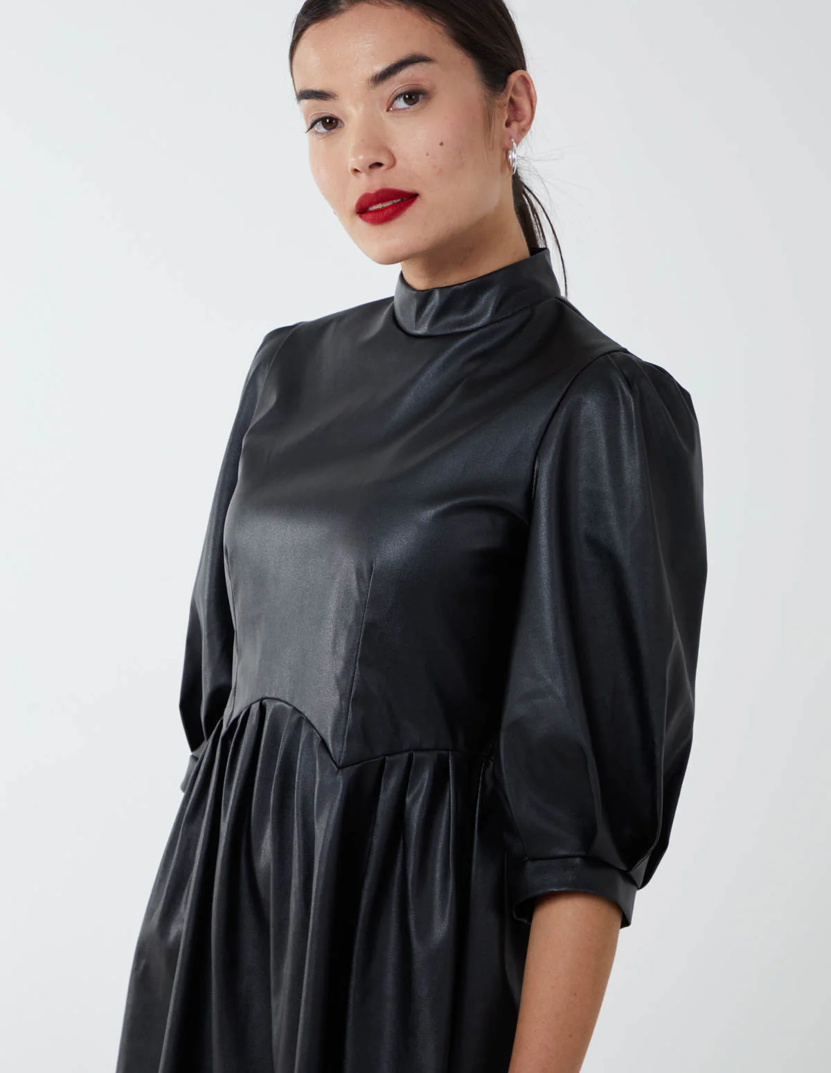 High Neck PU Dress - Image 4