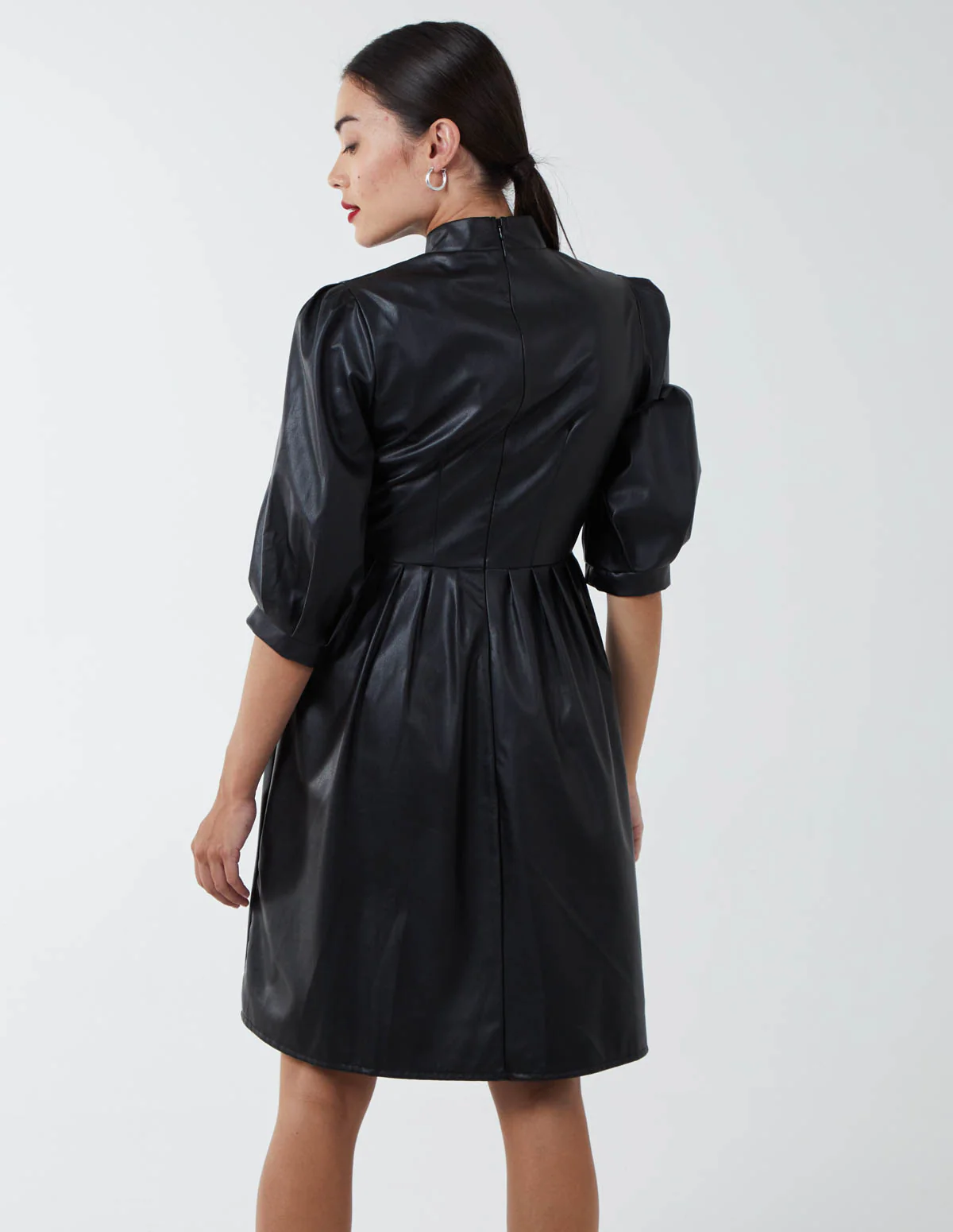 High Neck PU Dress - Image 5