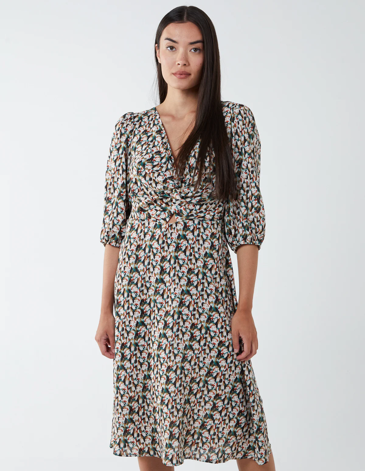 Knot Front Keyhole Dress - Image 3