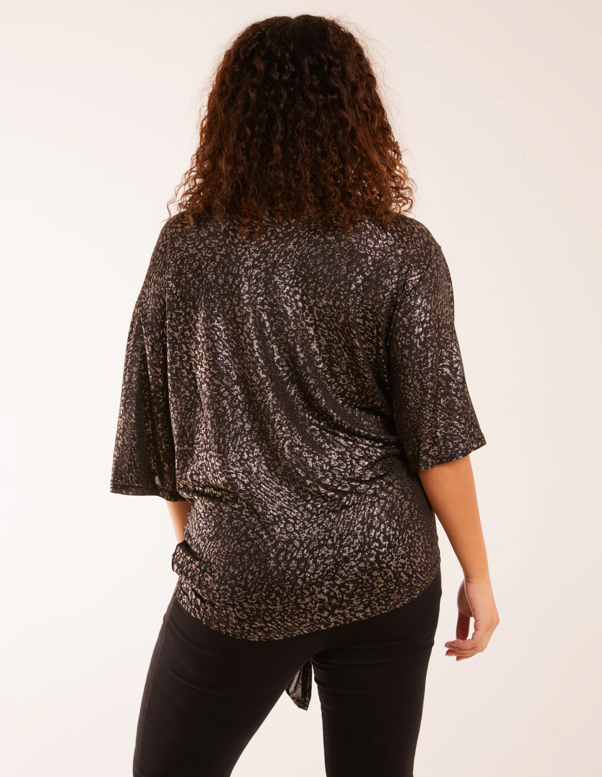 Leopard V Neck Tie Front Top - Image 4