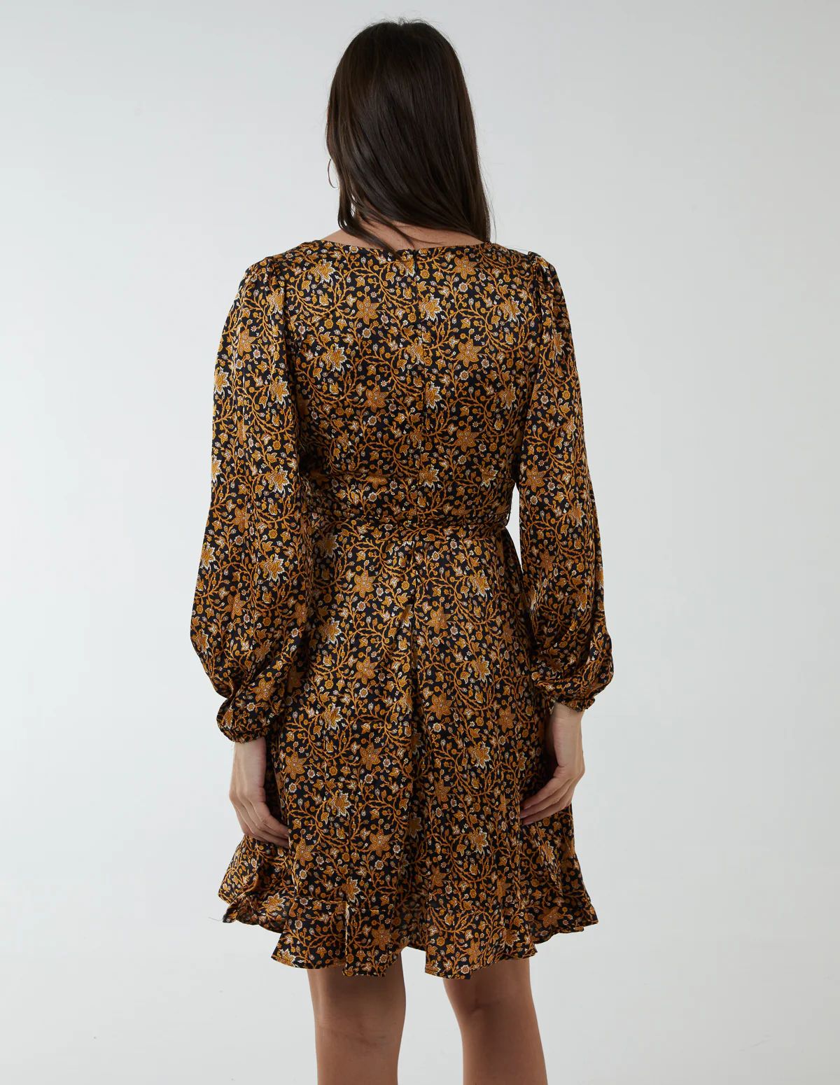 Ruffle Fixed Wrap Tie Dress - Image 4
