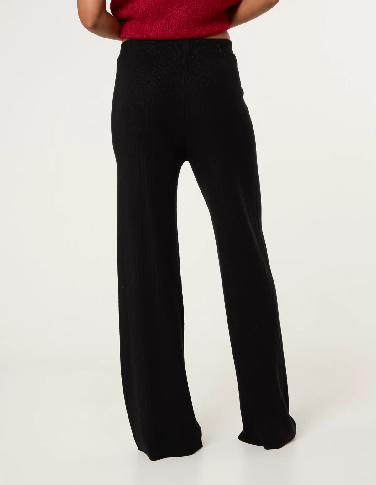 Ribbed Wide Leg Trousers - Image 4