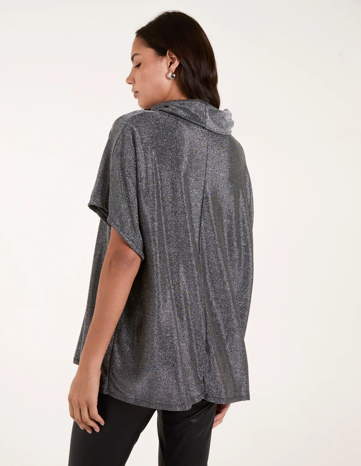 Roll Neck Oversize Lurex Top - Image 4