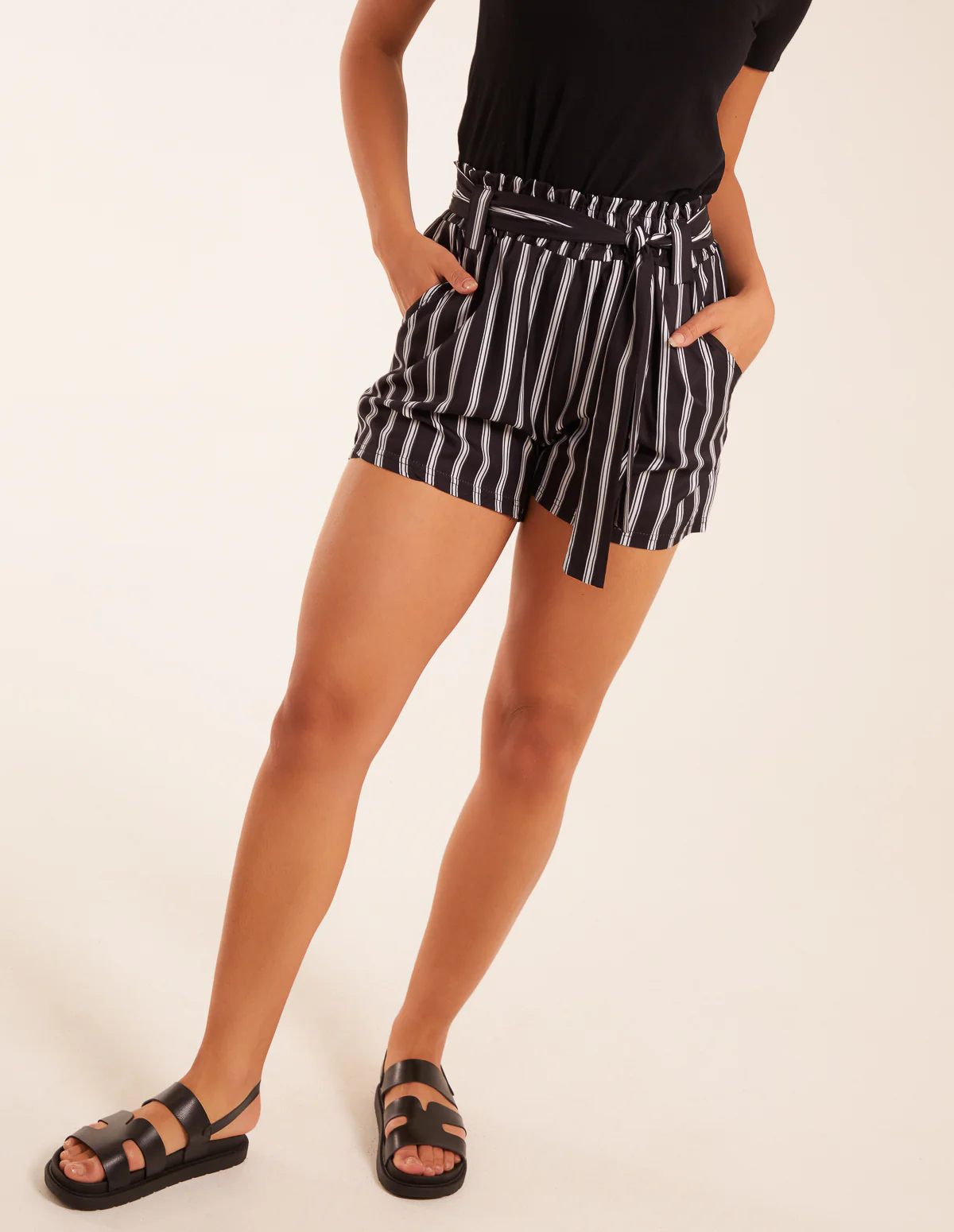 Stripe Belted Shorts - Image 3