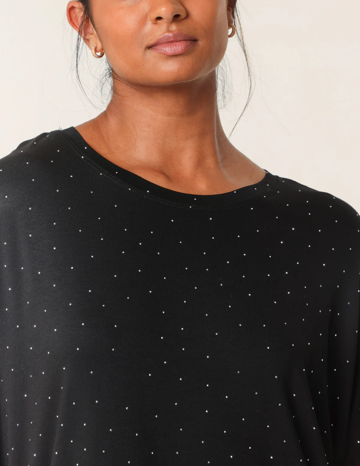 Stud Detail Round Neck T-shirt - Image 4