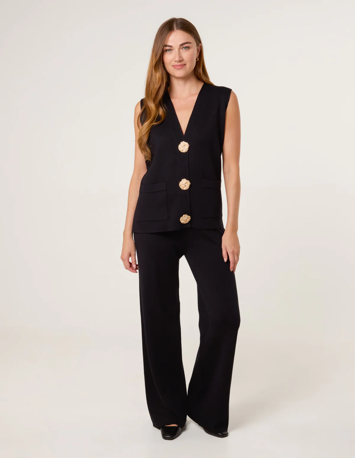 Two-Piece Set With Gold Button Details - Image 3