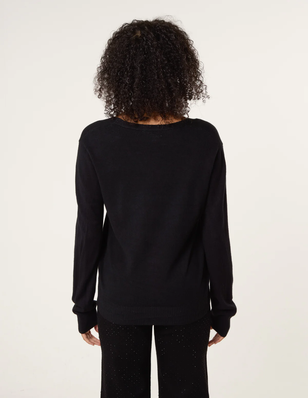 V Neck Diamante Button Cardigan - Image 4