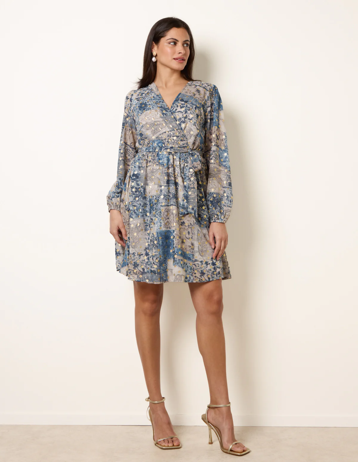 Foil Patchwork Mini Dress - Image 2