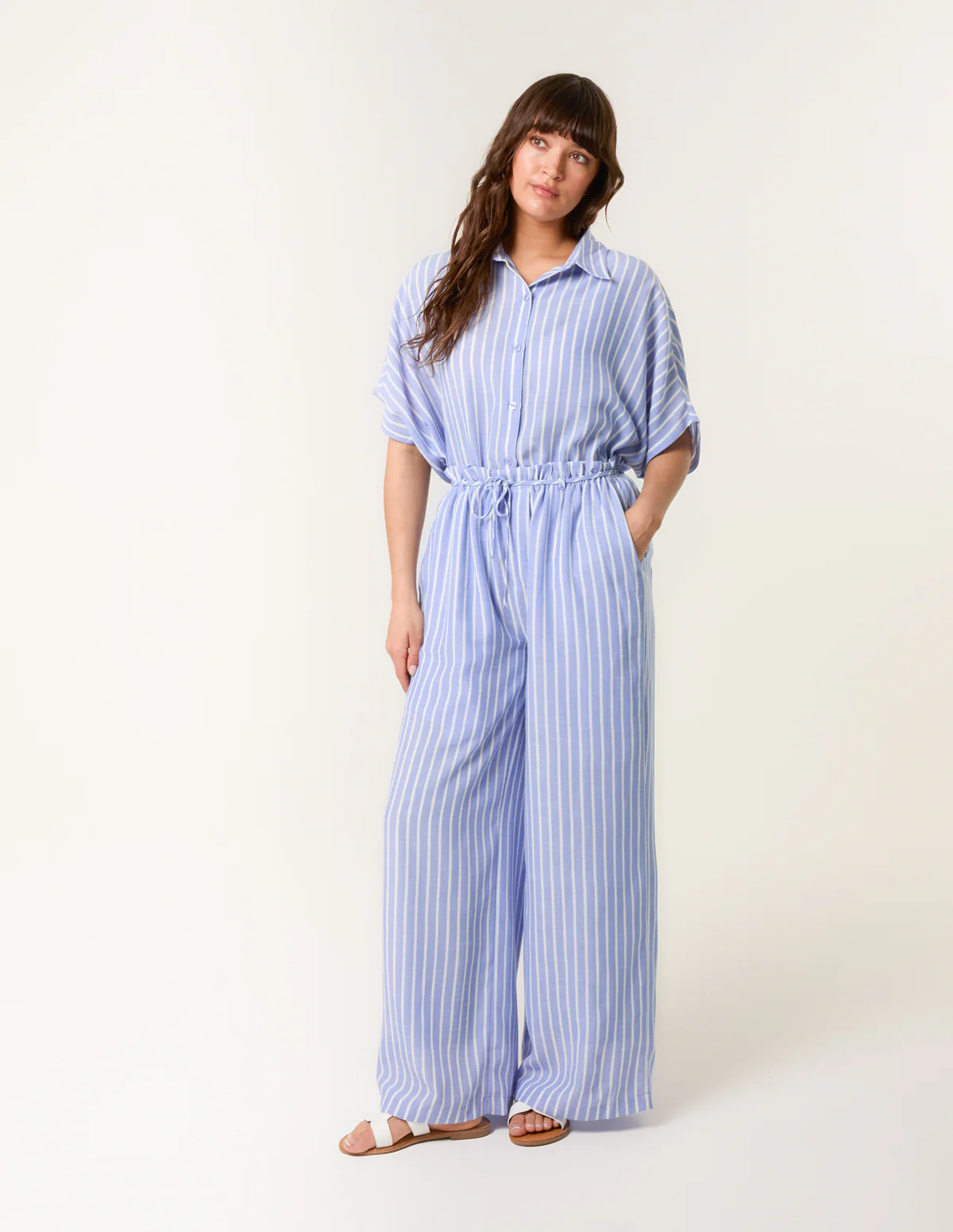 Paperbag Waist Pinstripe Trouser