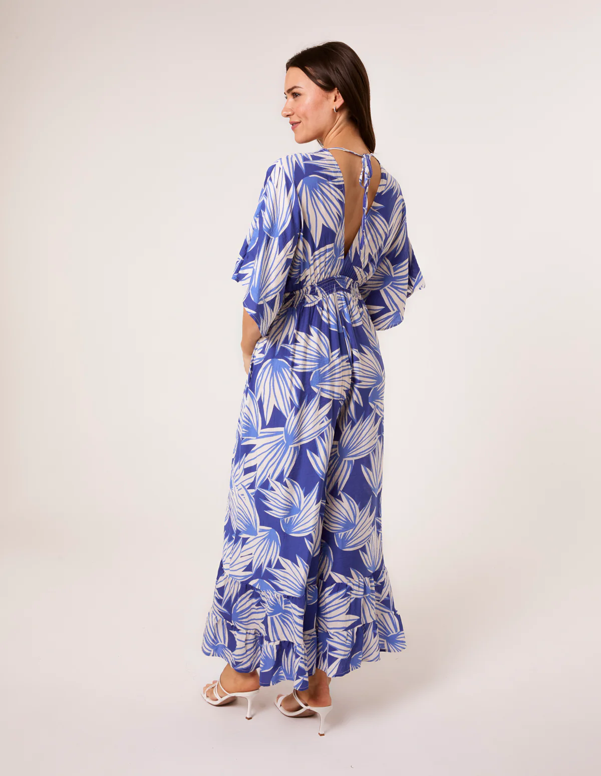 Printed Leaf Wide Leg Jumpsuit - Image 4