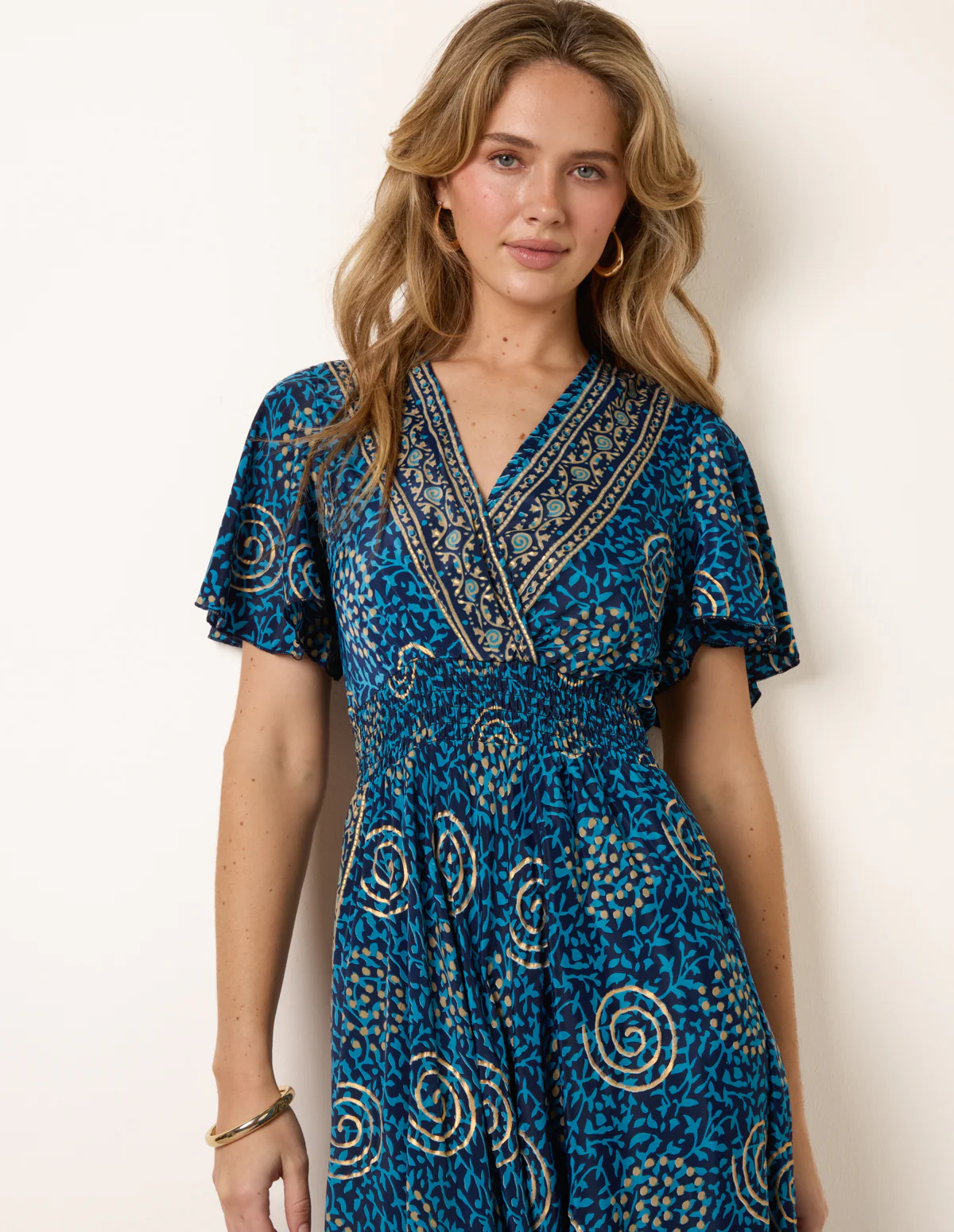 Wrap Over Tie Back Maxi Dress - Image 2