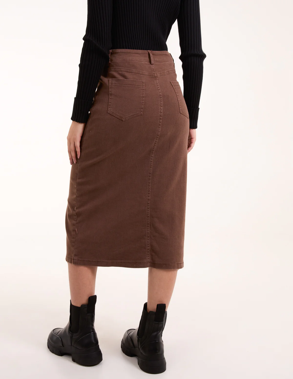 Acid Wash Denim Mid Skirt - Image 3