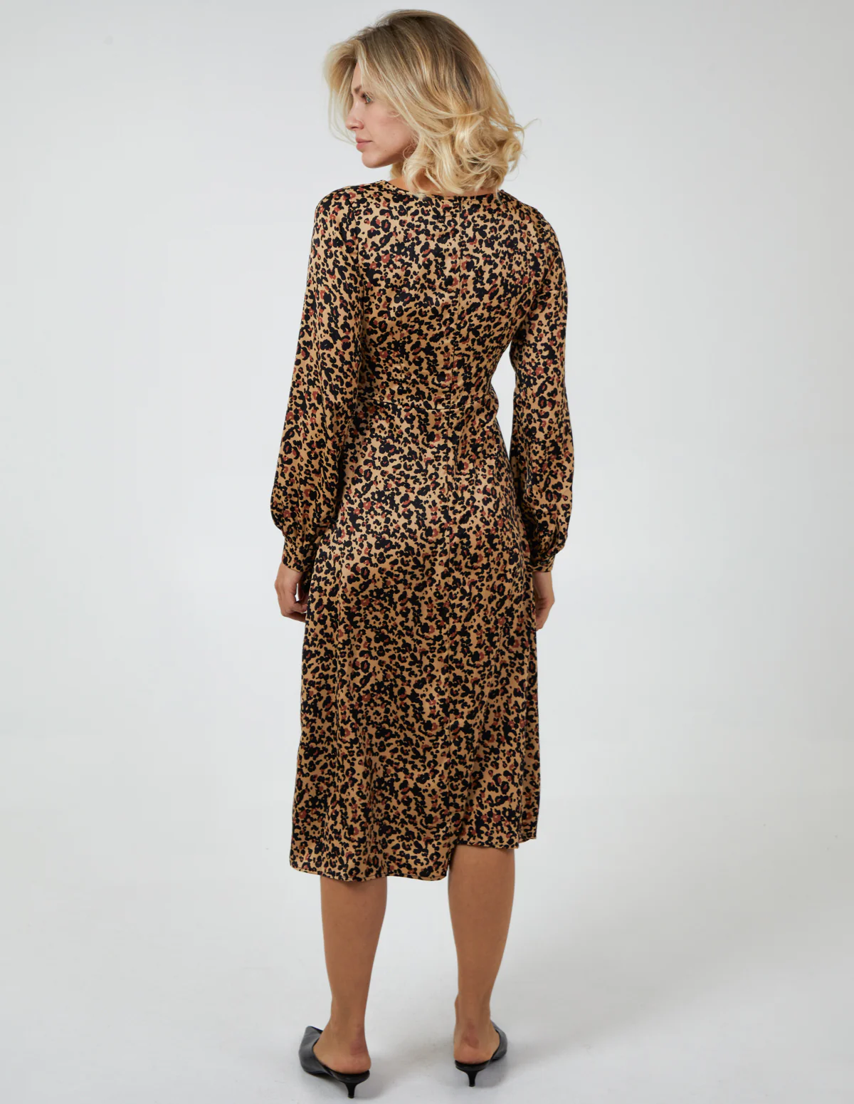 Leopard Print Wrap Midi Dress - Image 5