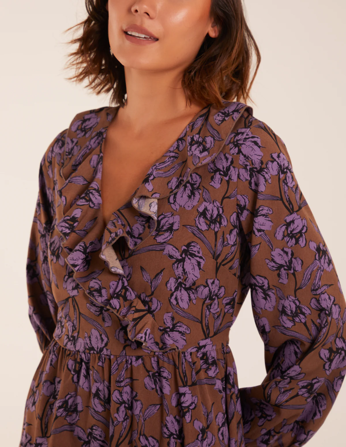 Ruffle Wrap Midi Dress - Image 4