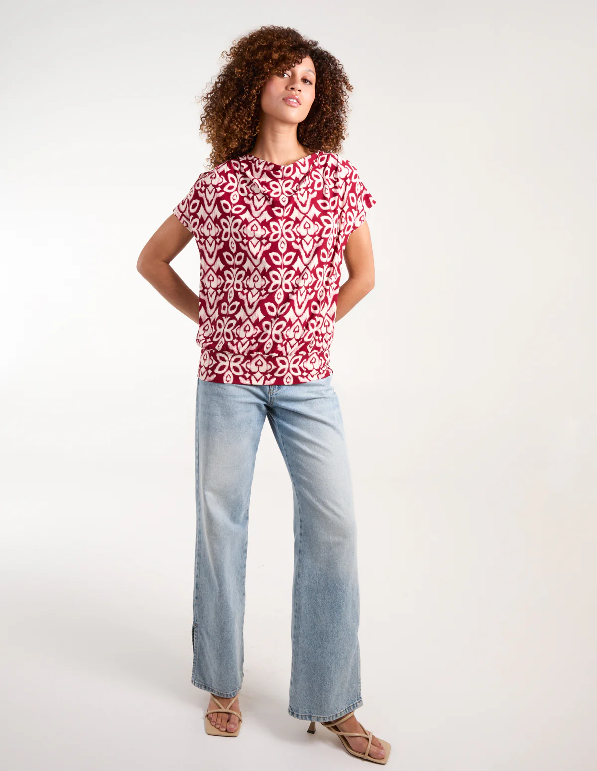 Cowl Neck Deep Hem Top - Image 2