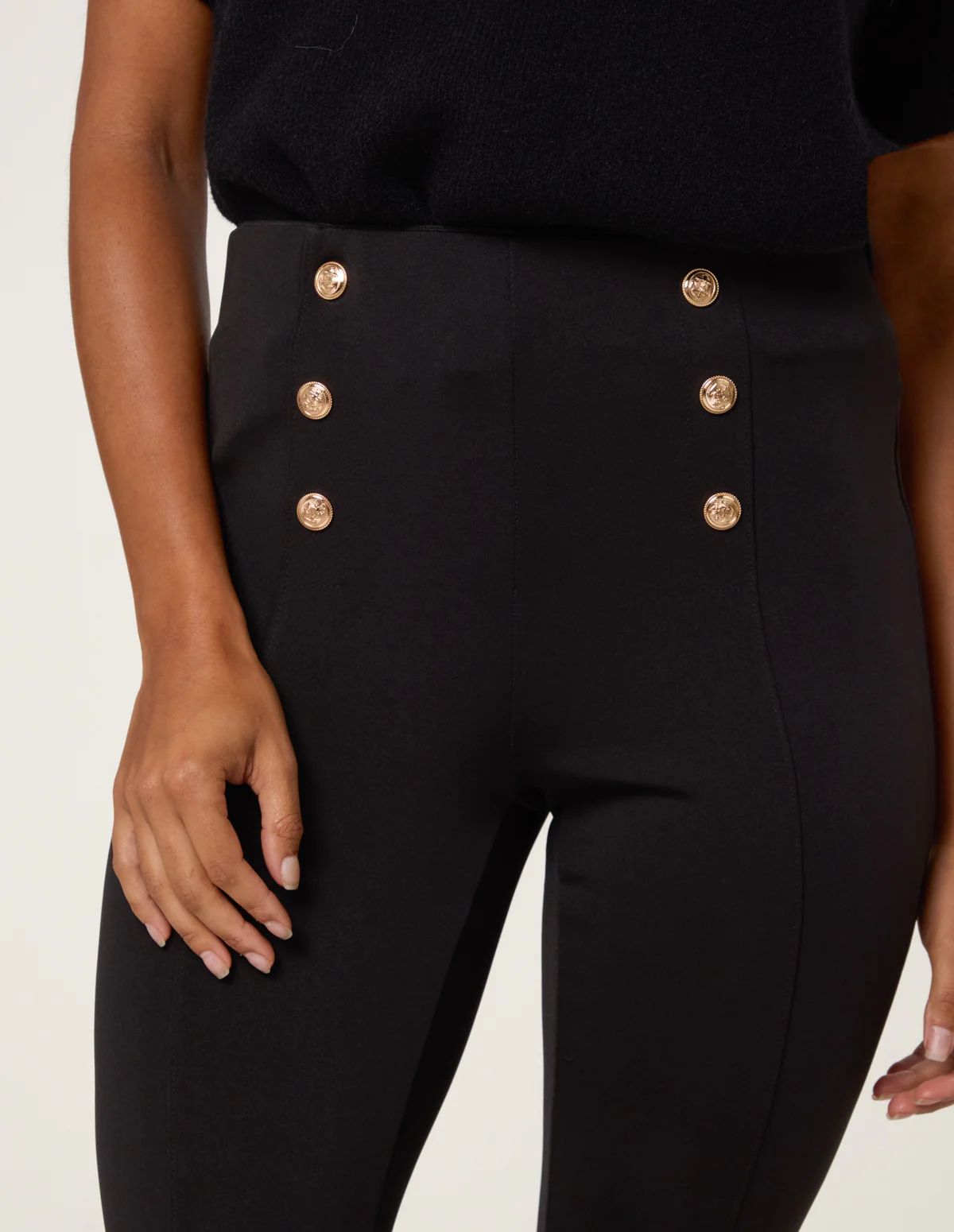 Button Detail Shaping Pants - Image 3