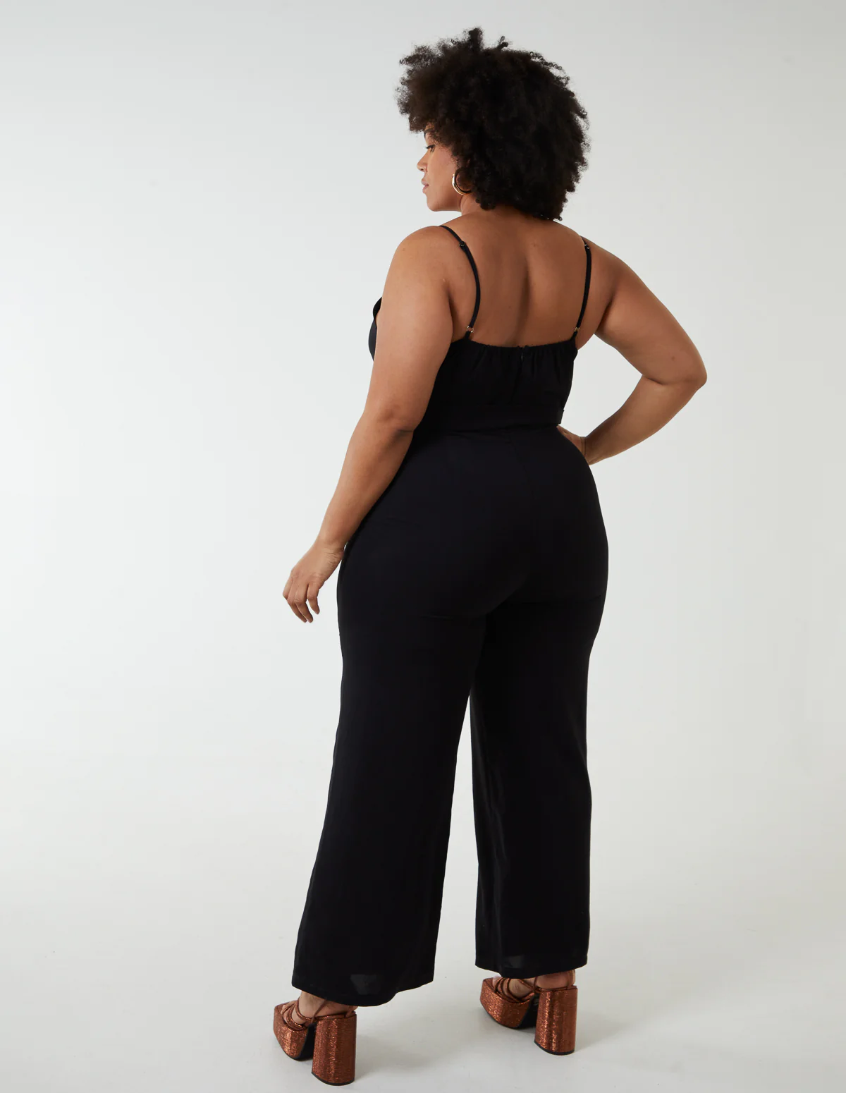 Curve Button Front Strappy Jumpsuit - Image 4