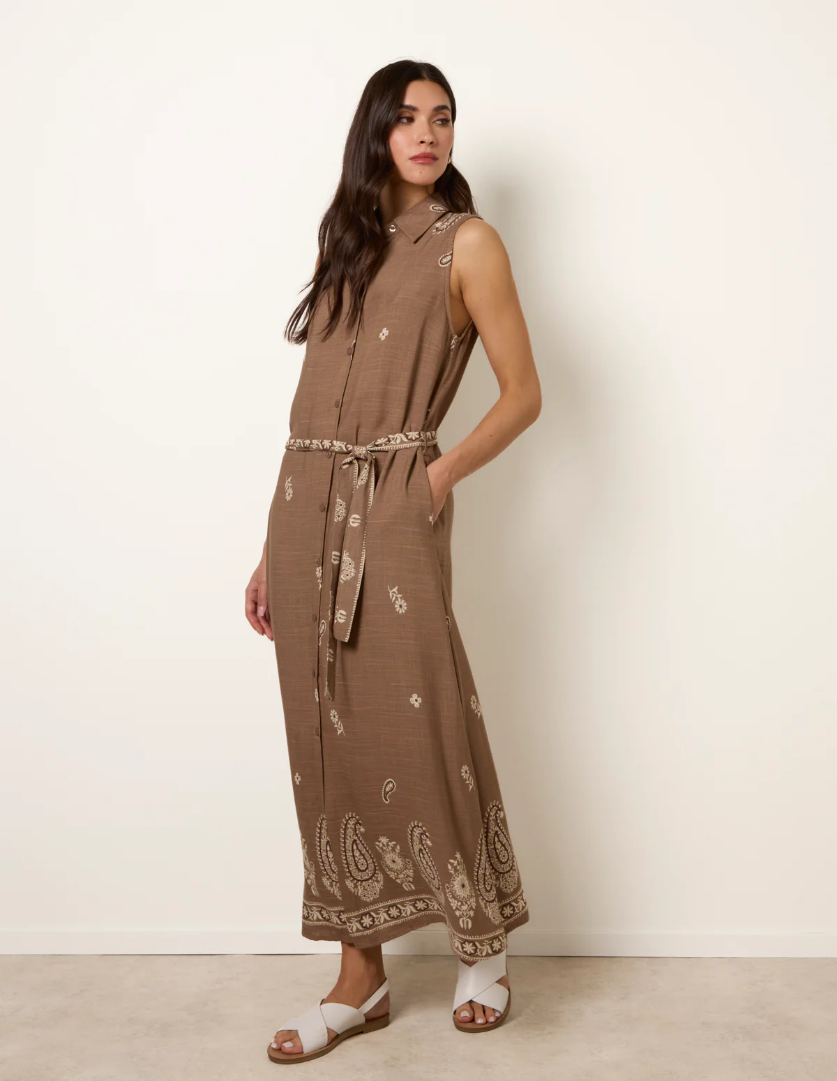 Dress With Paisley & Floral Print