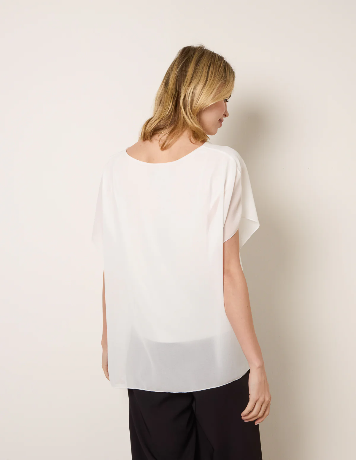 Chiffon Tie Knot Plain Top - Image 4