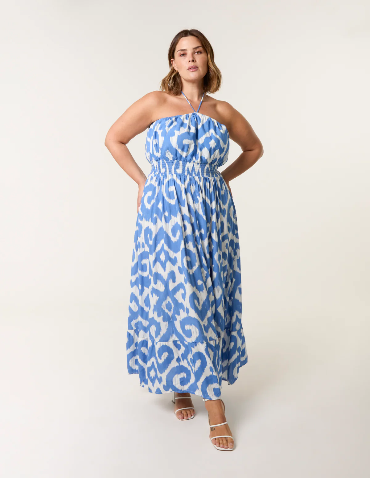 Curve Bandeau Shirred Waist Dress - Image 4