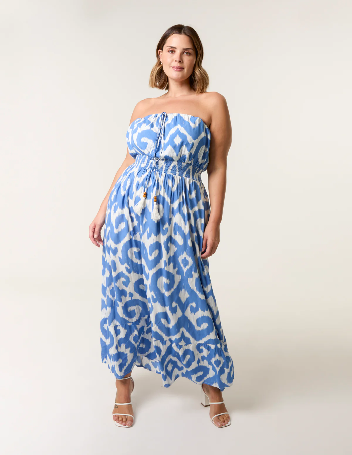 Curve Bandeau Shirred Waist Dress - Image 6