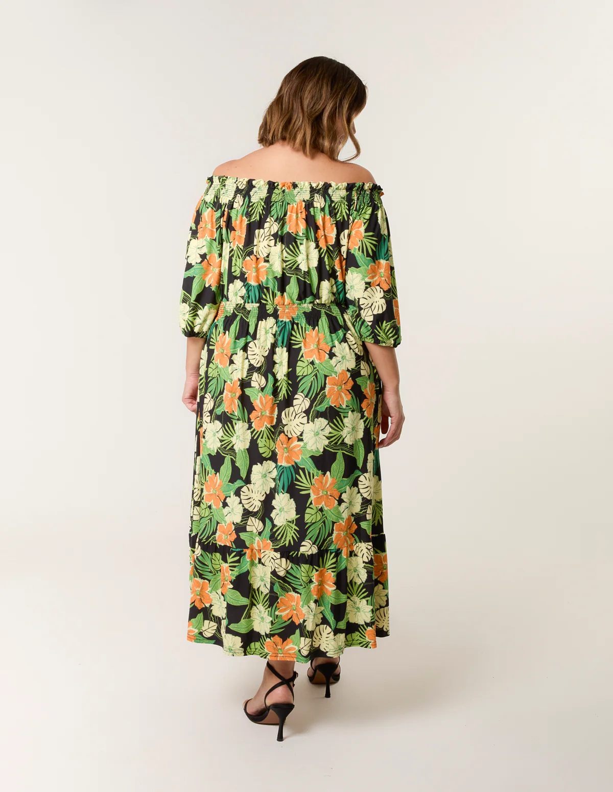 Curve Bardot Elasticated Midi Dress - Image 5