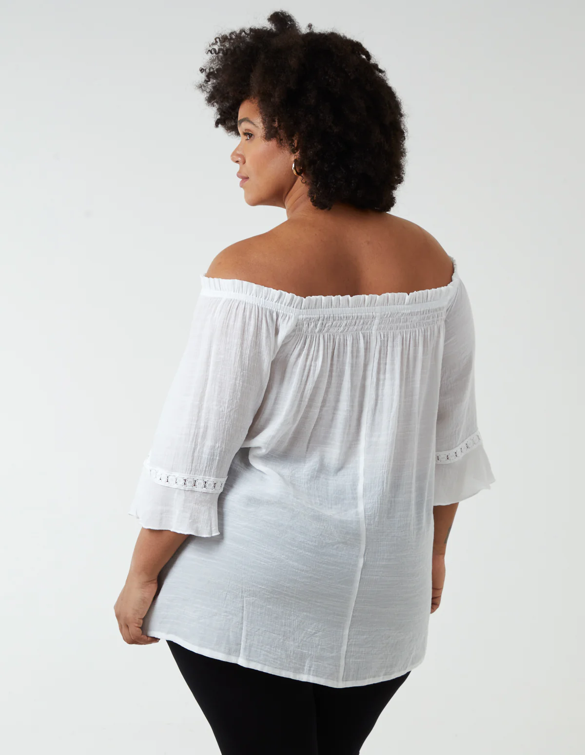 Curve Bardot Tie Front Top - Image 4