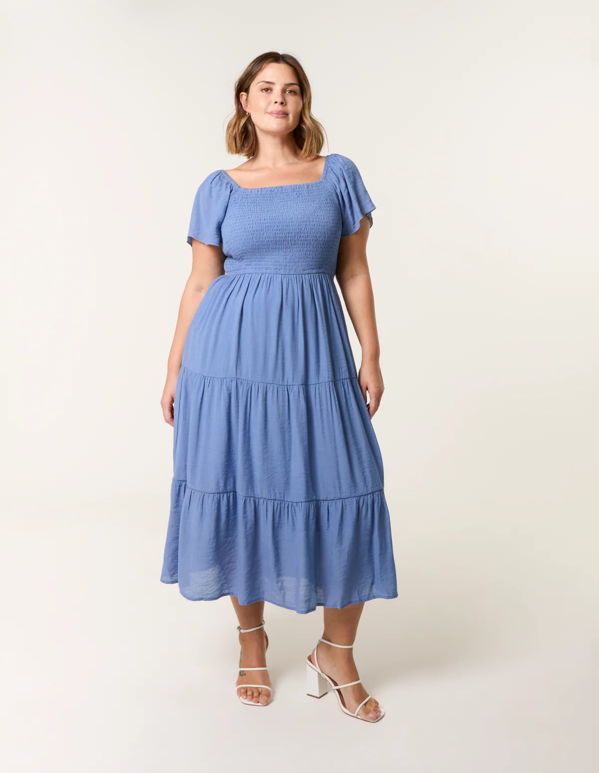 Curve Flutter Sleeve Midi Dress - Image 3