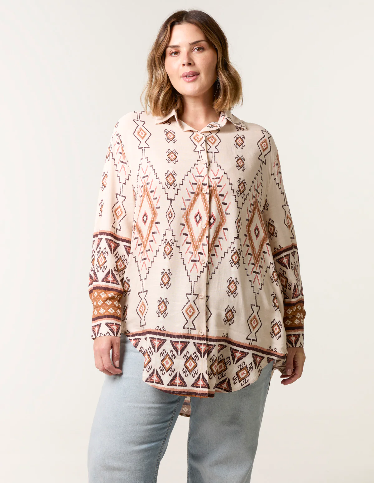 Curve Geometric Print Shirt - Image 2