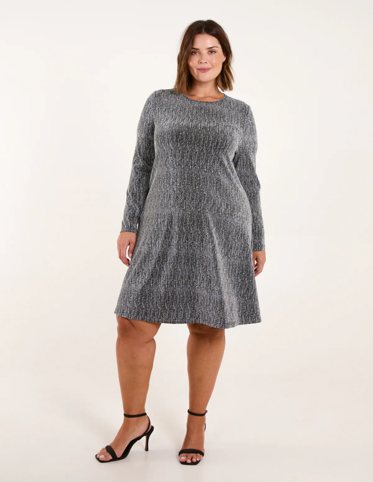 Curve Lurex Swing Dress - Image 3