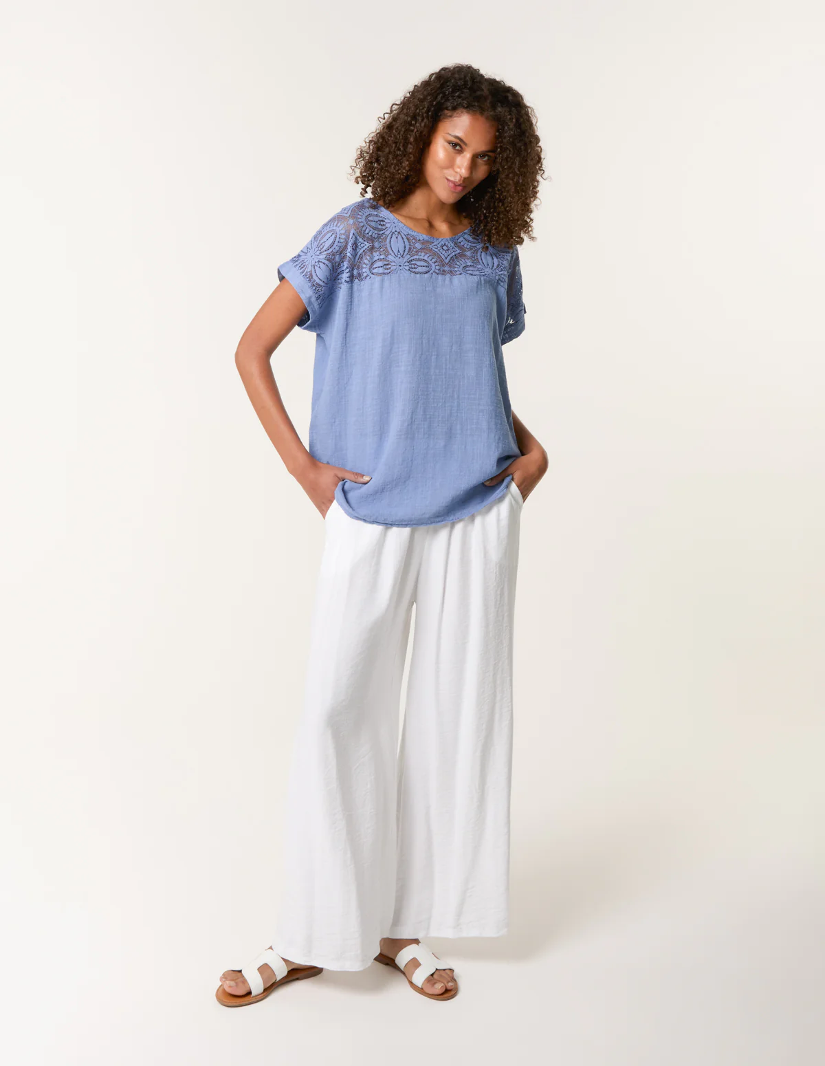 Lace Pattern Cotton Top - Image 3
