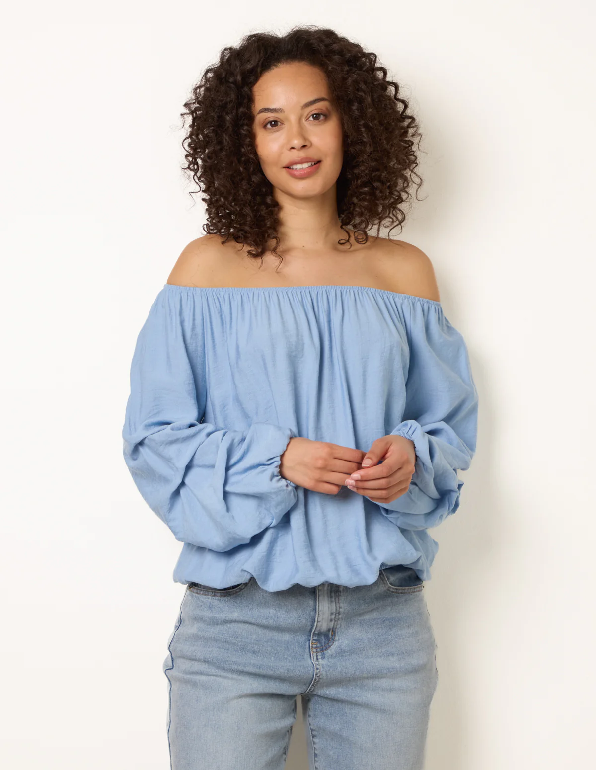 Linen Rouched Sleeve Top - Image 3